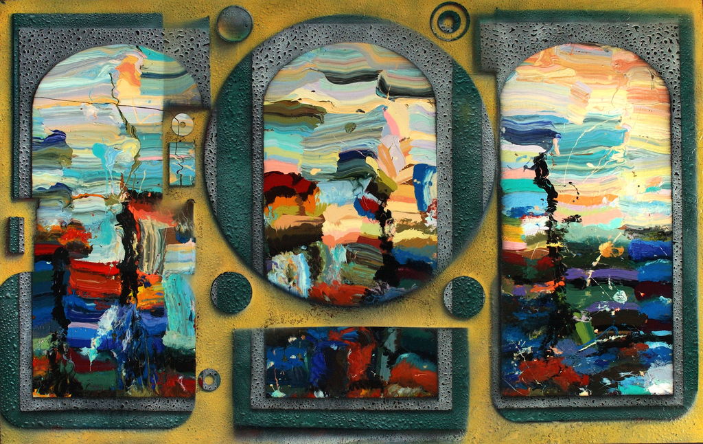 Acrylic and Lacquer on Board, 62in x 40in - 2003 